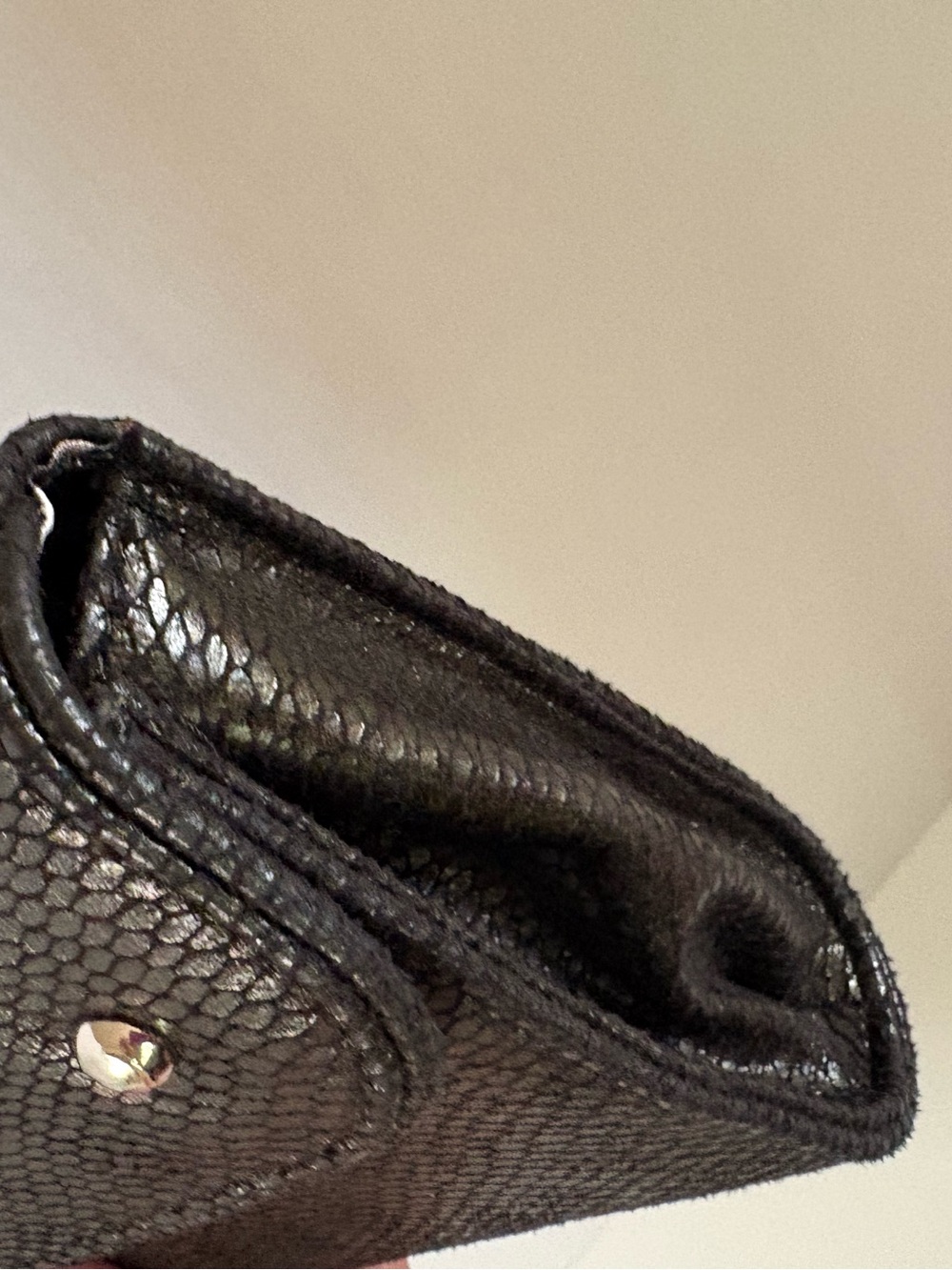 White House Black Market Black Chain Strap Black Purse/Clutch - Picture 6 of 12